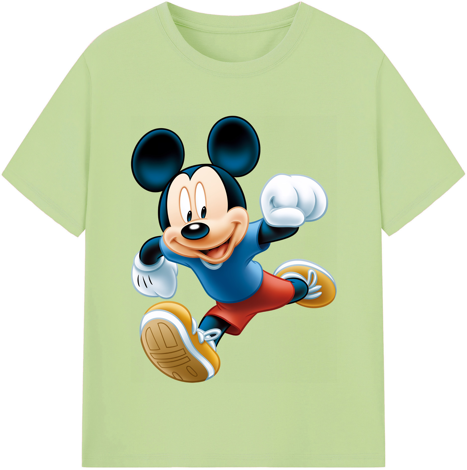 （画像用） ミッキーマウス Mickey Mouse 綿100％半袖Tシャツ（フロントプリント）